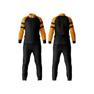 black orange track suit